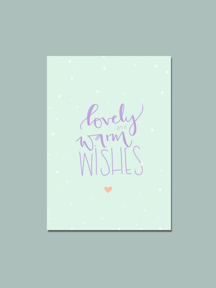 Postkarte "lovely and warm wishes"