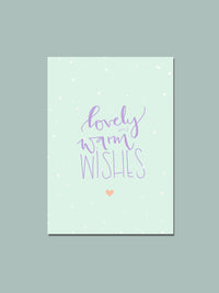 Postkarte "lovely and warm wishes"