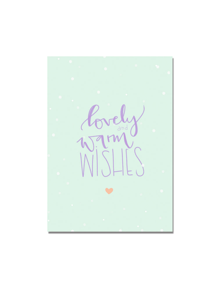 Postkarte "lovely and warm wishes"