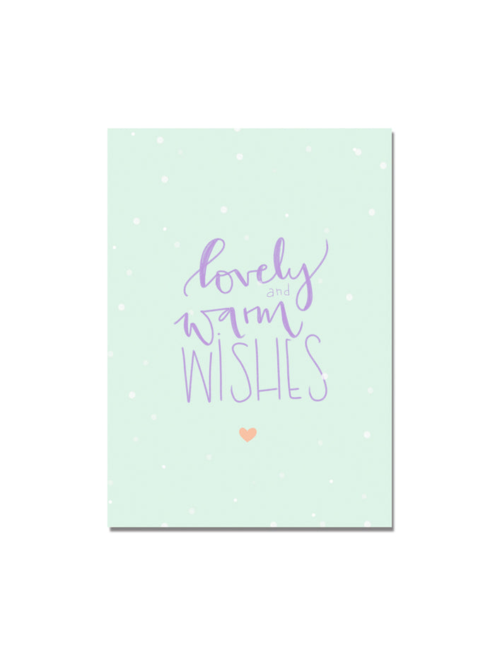Postkarte "lovely and warm wishes"